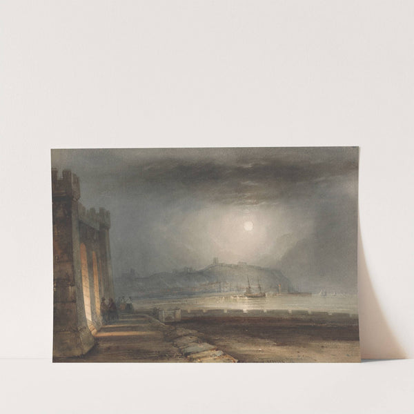 Scarborough Harbour, Yorkshire - Moonlight by Henry Barlow Carter