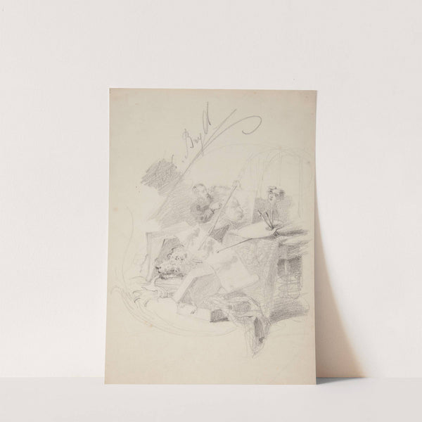 scena w pracowni malarza by Ferdynand Bryll