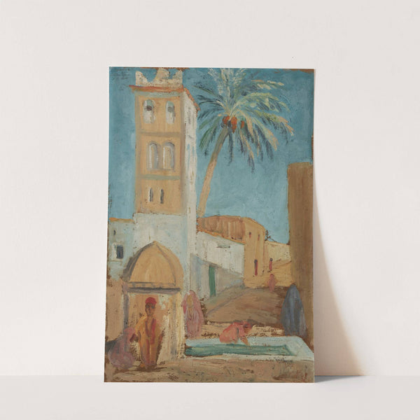 Scene at a Fountain in a Moroccan Place by Ernst Schiess