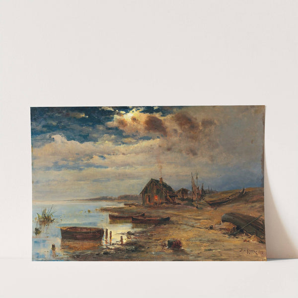 Scene at dusk on the Baltic coast by Julius Sergius Klever