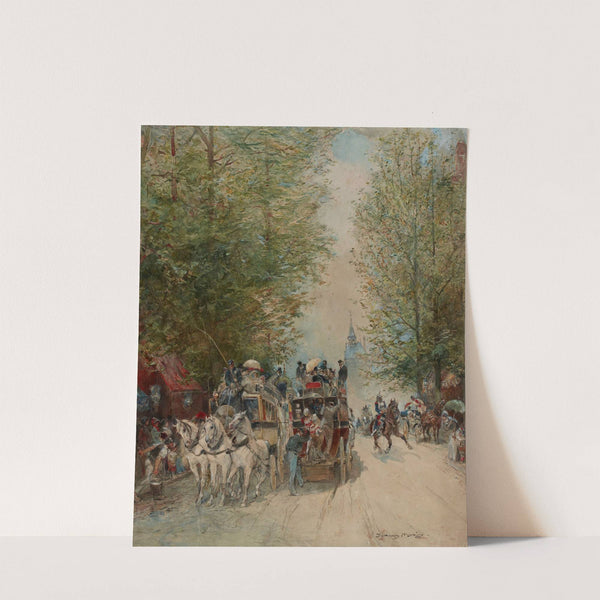 Scène de rue omnibus au Pont-au-Change (1915-1945) by Edmond Morin