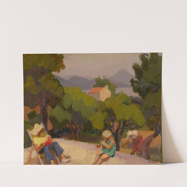 Scène familiale à Saint-Tropez by Jules Émile Zingg