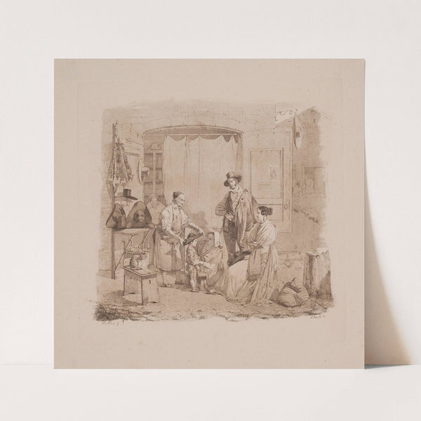 Scene foran en romersk hattemagerbutik (1841) by Sophus Schack