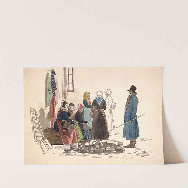 Scene fra torvepladsen i Thisted by Martinus Rørbye