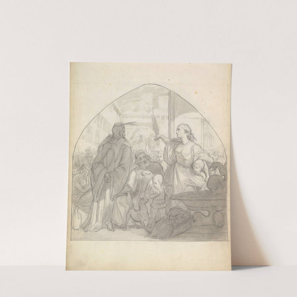 Scene in an Italian City with Figures Near a Fountain (ca. 1849) by Frederic Leighton