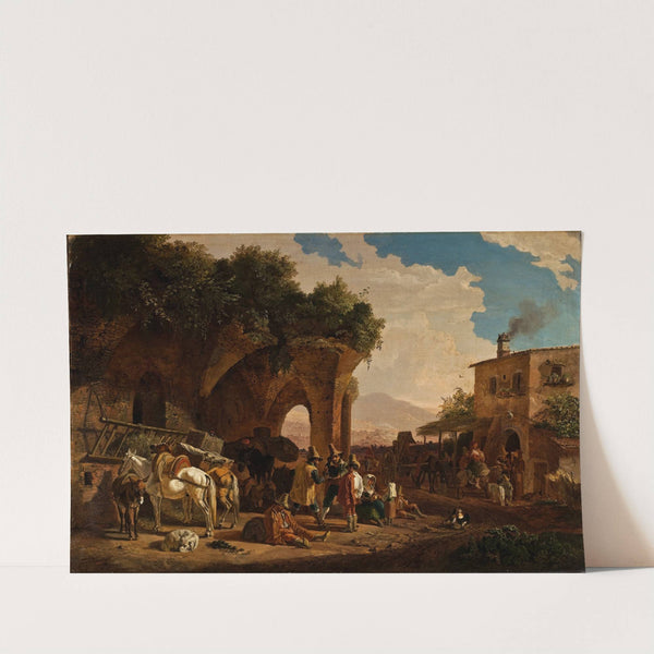 Scene In Front Of An Italian Osteria by Heinrich Bürkel