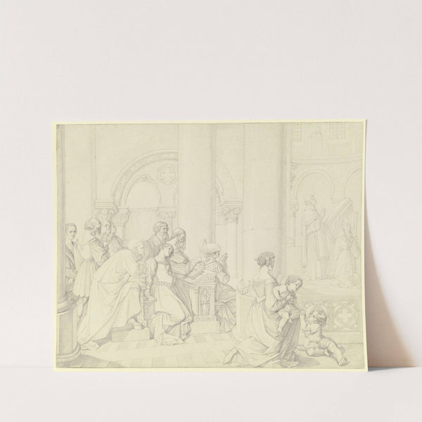 Scene in the cathedral by Peter von Cornelius