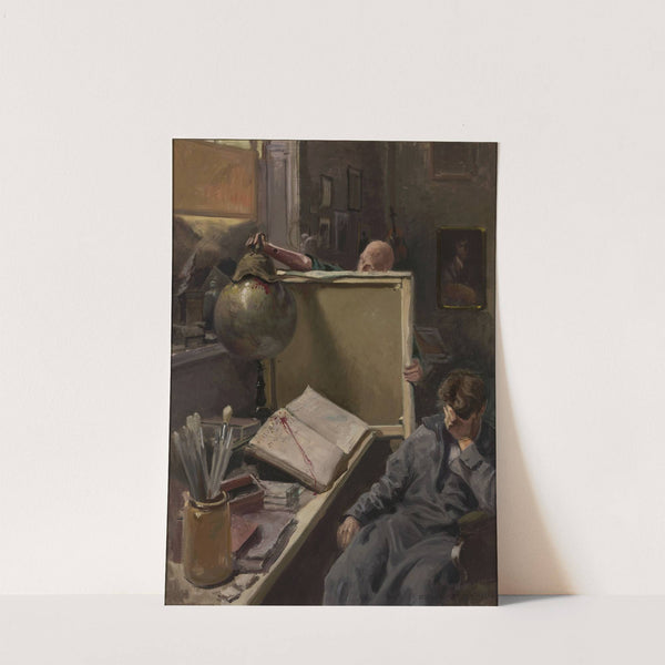 Scene in the painter's studio by Józef Rapacki