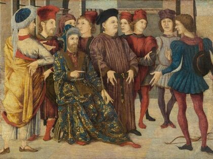 Scene of Judgement, from a cassone panel, Shooting at Father’s Corpse