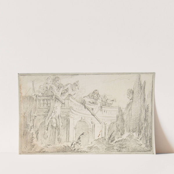 Scene of Men Disposing of Corpse in a Garden (1696–1770) by Giovanni Battista Tiepolo