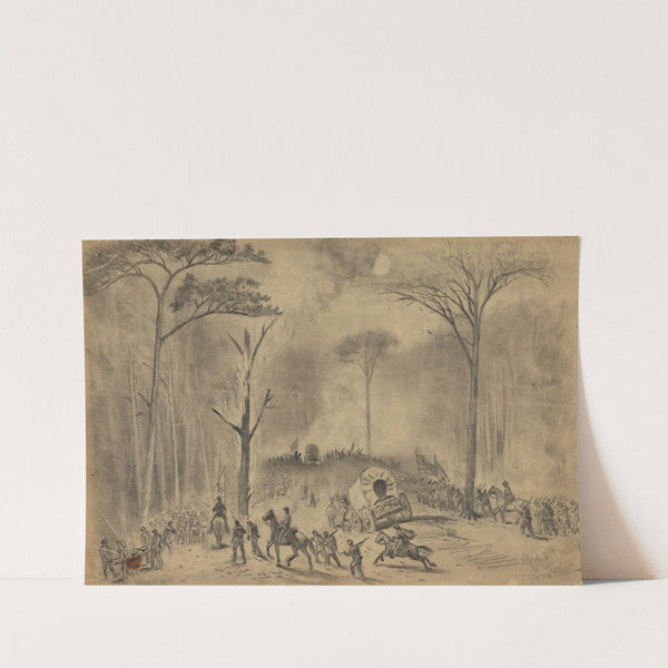 Scene on the U.S. ford road, (battle of Chancellorsville) on the night of Apr. 30, 1863 by Edwin Forbes