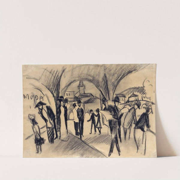 Scene Under the Arcades in Thun (1913) by August Macke
