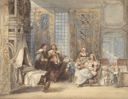 Scene with Family and Guest in Seventeenth-century Interior (1825–78)