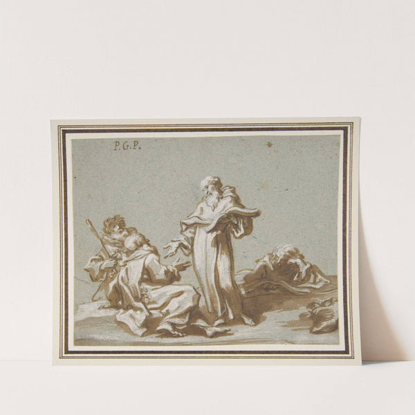 Scene with Four Figures of Monks Discoursing by Paolo Gerolamo Piola
