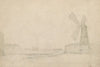 Scene with windmill on right, Brooklyn Navy Yard to left