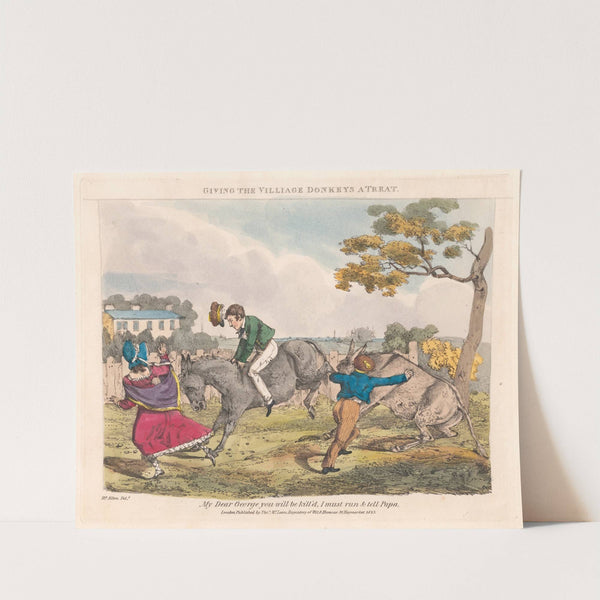 Scenes in the Life of Master George – Giving the village donkey a treat (1823) by Henry Thomas Alken