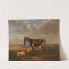 Schaf und Esel vor weiter Landschaft by Adolphe Malherbe