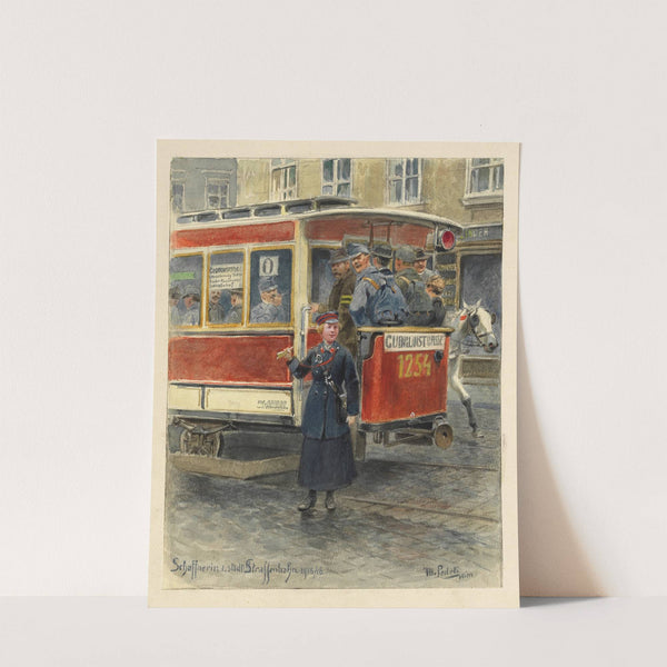 Schaffnerin d. städt. Strassenbahn (1915-1916) by Moritz Ledeli