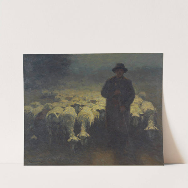 Schafherde im Frühmond by Julius Hugo Bergmann