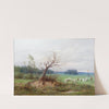 Schafherde mit Hirten in einer weiten Landschaft by Raimund Ritter von Wichera
