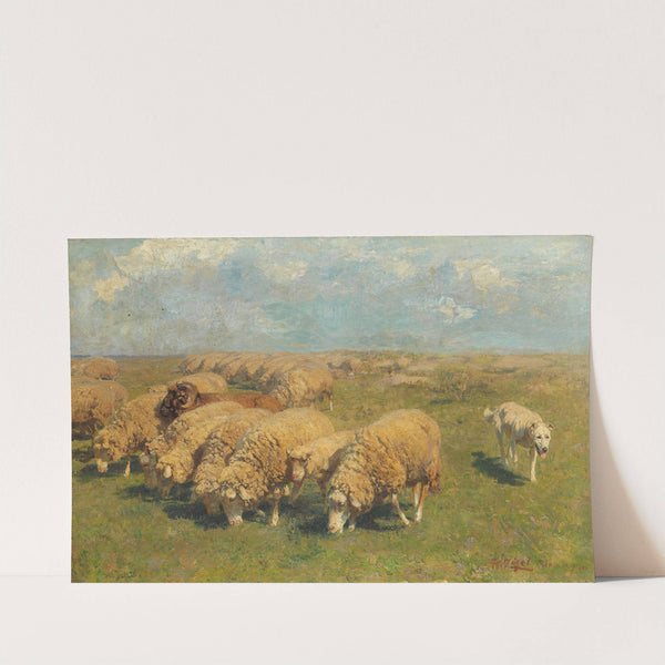 Schafherde mit Hütehund auf der Weide (Ca. 1911) by Heinrich Von Zügel