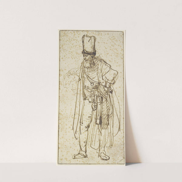 Schauspieler mit hoher Kappe by Rembrandt van Rijn