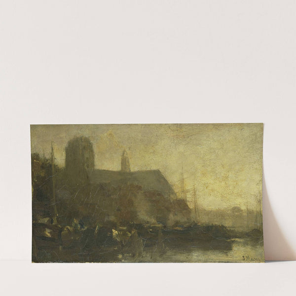 Schepen in de haven van Dordrecht (1880 - 1899) by Jacob Maris