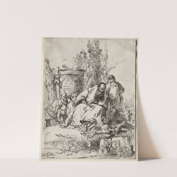 Scherzi di Fantasia; Seated Magician, boy and four figures (1750–60) by Giovanni Battista Tiepolo