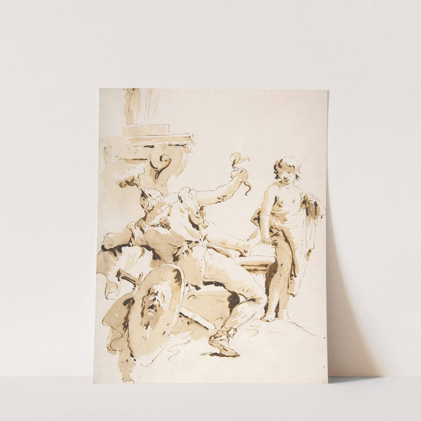 Scherzo di Fantasia; Seated Warrior Holding a Serpent, and Standing Youth (1696–1770) by Giovanni Battista Tiepolo