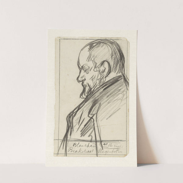 Schets van een man met een baard, in profiel naar links by Jan Veth