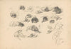 Schetsblad met diverse hondenstudies