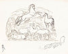 Schetsblad met paarden