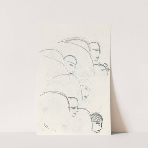 Schetsblad met studies voor een omhelsing, kus (1891) by Leo Gestel