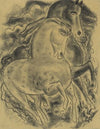Schetsblad met twee paarden