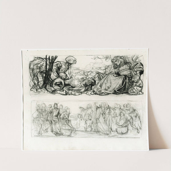 Schetsboekkatern met verschillende compositiestudies by Johannes Josephus Aarts