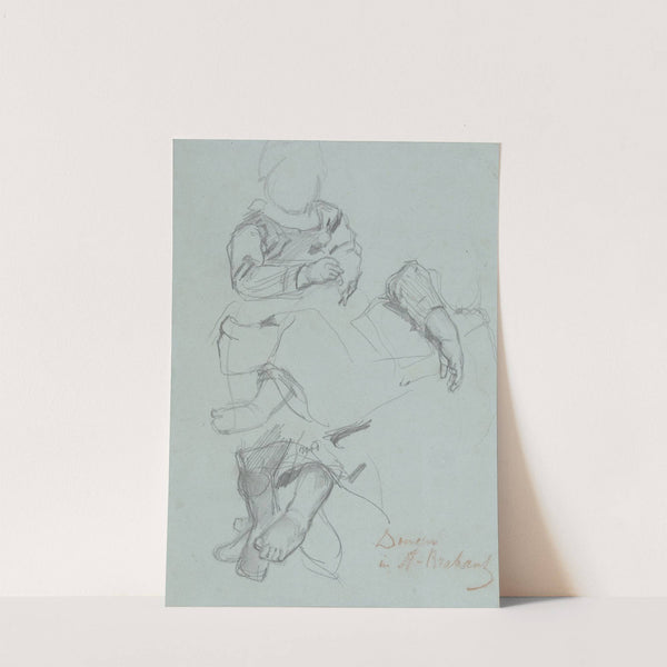 Schetsen van een zittend kind by August Allebé