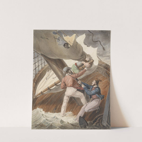 Schiff im Sturm by Anton von Perger