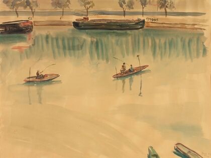 Schiffe auf der Seine bei Paris (1939)