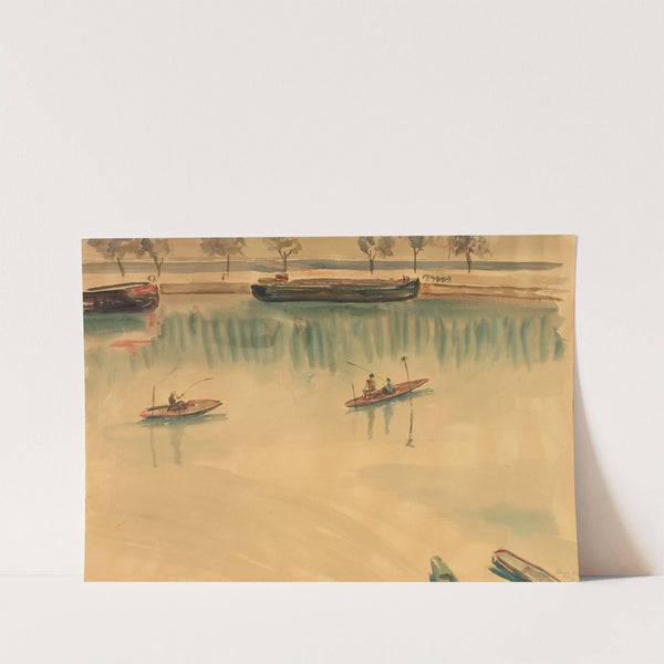 Schiffe auf der Seine bei Paris (1939) by Franz Blum