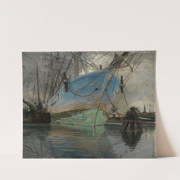 Schiffe im Amsterdamer Hafen by Friedrich Kallmorgen