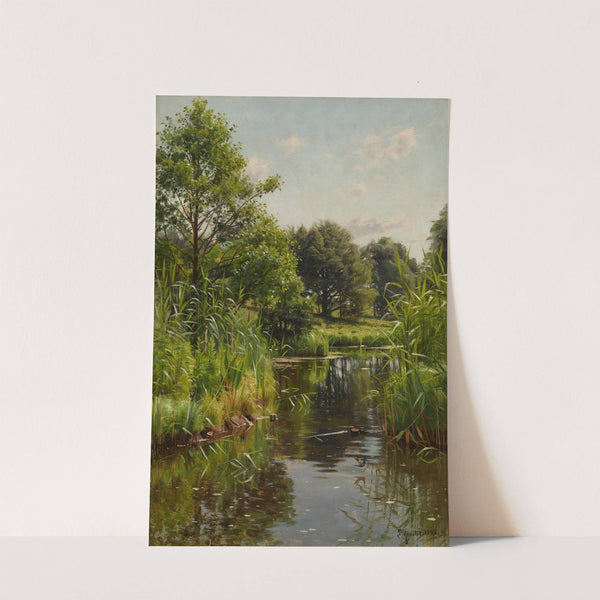 Schilf im See (1903) by Peder Mørk Mønsted