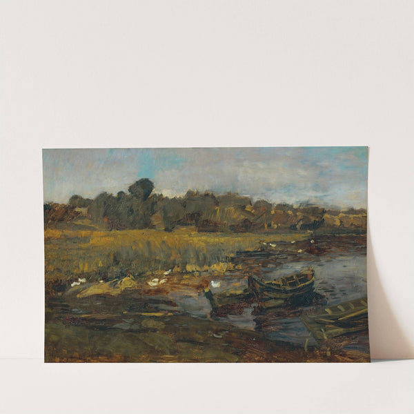 Schilflandschaft am Schwielowsee mit Enten (1881) by Carl Schuch