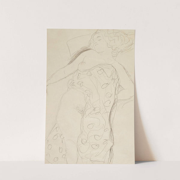 Schlafender Halbakt by Gustav Klimt