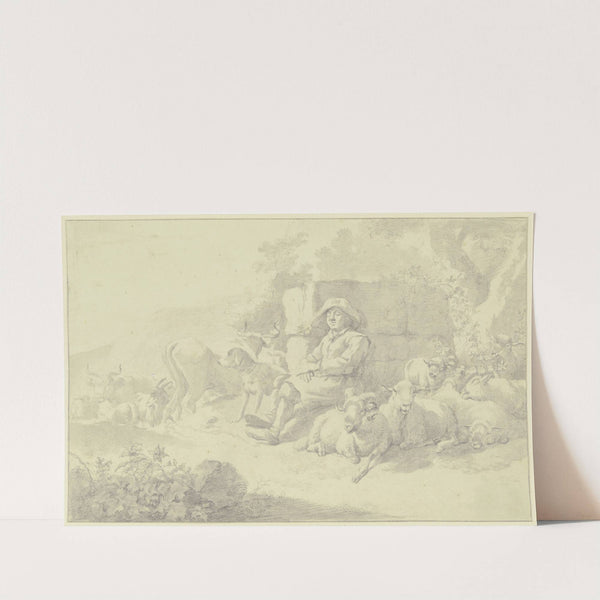 Schlafender Hirte bei den Schafen by Francesco Londonio