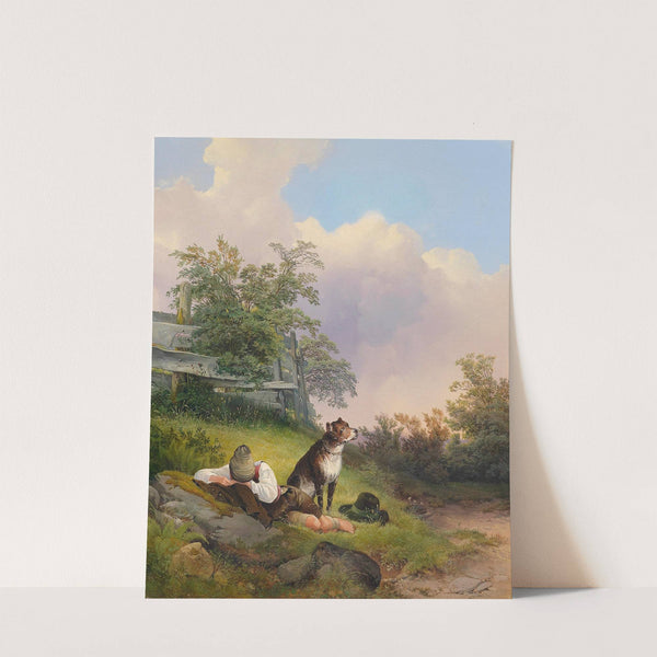 Schlafender junger Mann by Johann Matthias Ranftl