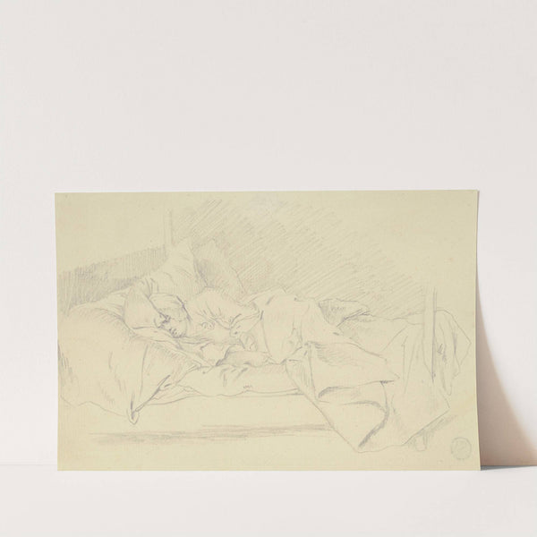 Schlafendes junges Mädchen im Bett by Daniel Nikolaus Chodowiecki