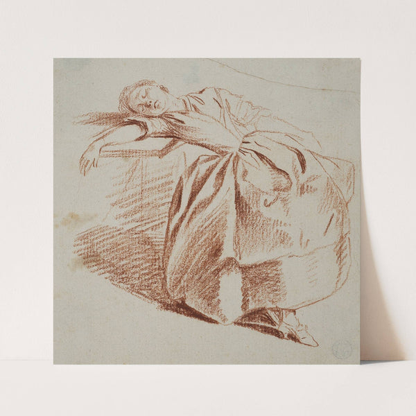 Schlafendes Mädchen an einem Tisch by Daniel Nikolaus Chodowiecki