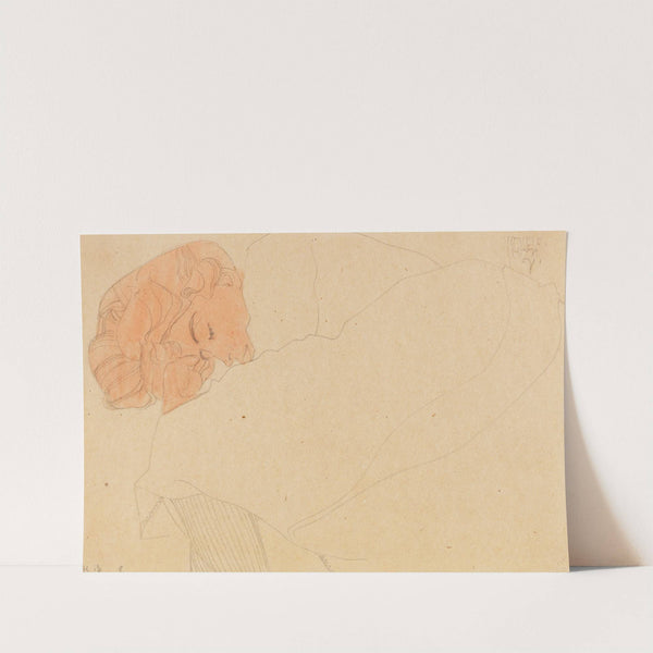 Schlafendes Mädchen (Melanie Schiele) (1908) by Egon Schiele