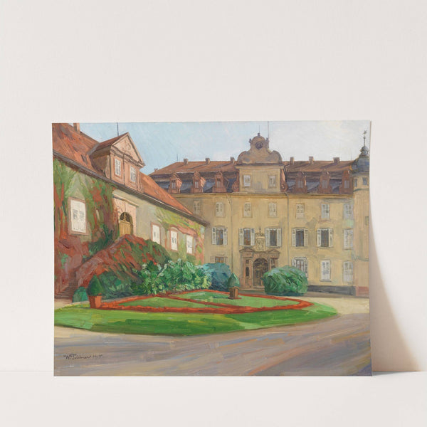 Schloßhof in Baden-Baden im September by Wilhelm Trübner