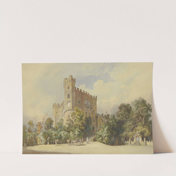 Schloßhof von Hohenschwangau mit dem Marienbrunnen by Leopold Rottmann